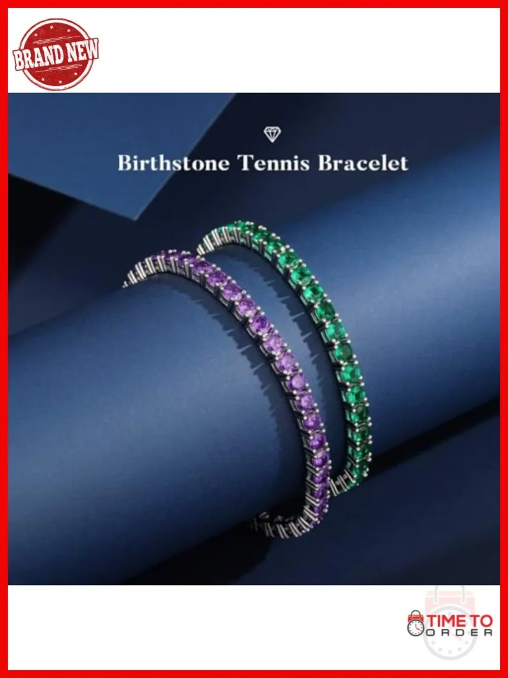 Sterling Silver Tennis Bracelet 925 Birthstone Cubic Zirconia Gift Box